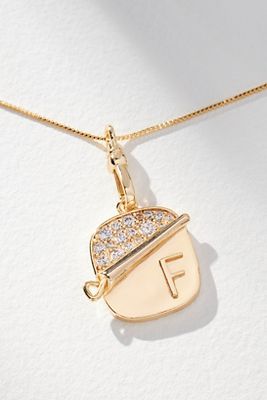 By Anthropologie Sardine Tin Charm Monogram Necklace