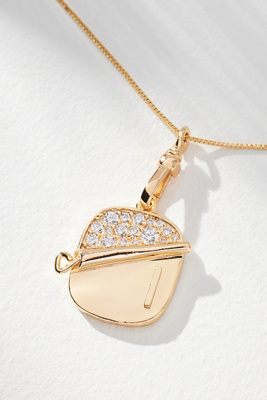 By Anthropologie Sardine Tin Charm Monogram Necklace